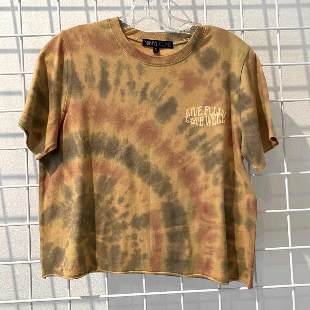 Spiral Tie Dye Crop Short Sleeve Tee
